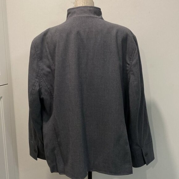 Ralph Lauren Jacket Blazer Wool Gray Zip Up Size 20 - Picture 7 of 16